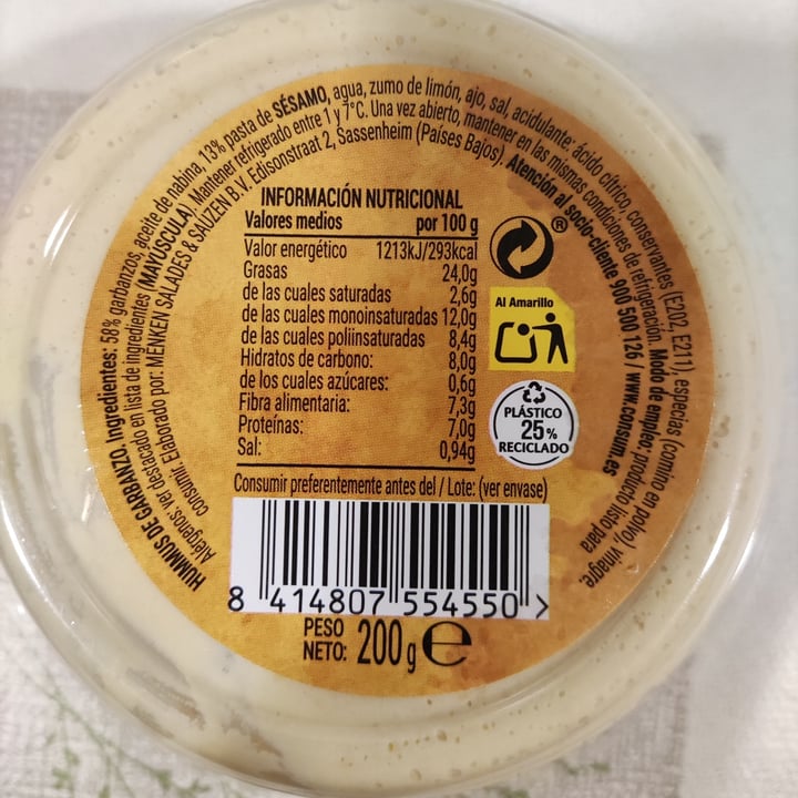 photo of Consum Hummus Clásico shared by @kitsune85 on  24 Nov 2022 - review