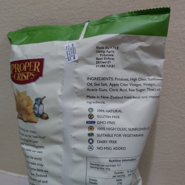 photo of Proper Crisps Cider Vinegar with Sea Salt shared by @redbeanz on  14 Jun 2021 - review