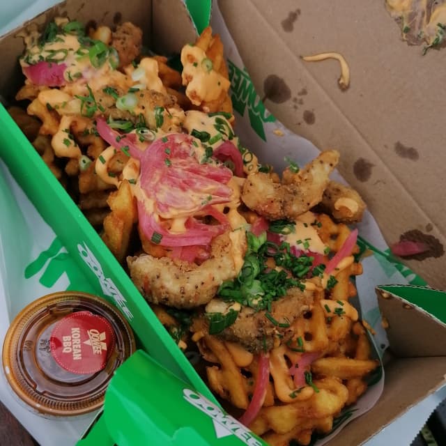 Photo of the dish “Sriracha Shrimp Waffle Fries”