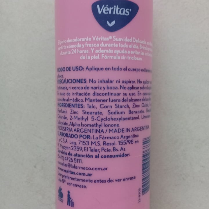 photo of Veritas Desodorante en polvo shared by @pam-acuna on  21 Nov 2022 - review