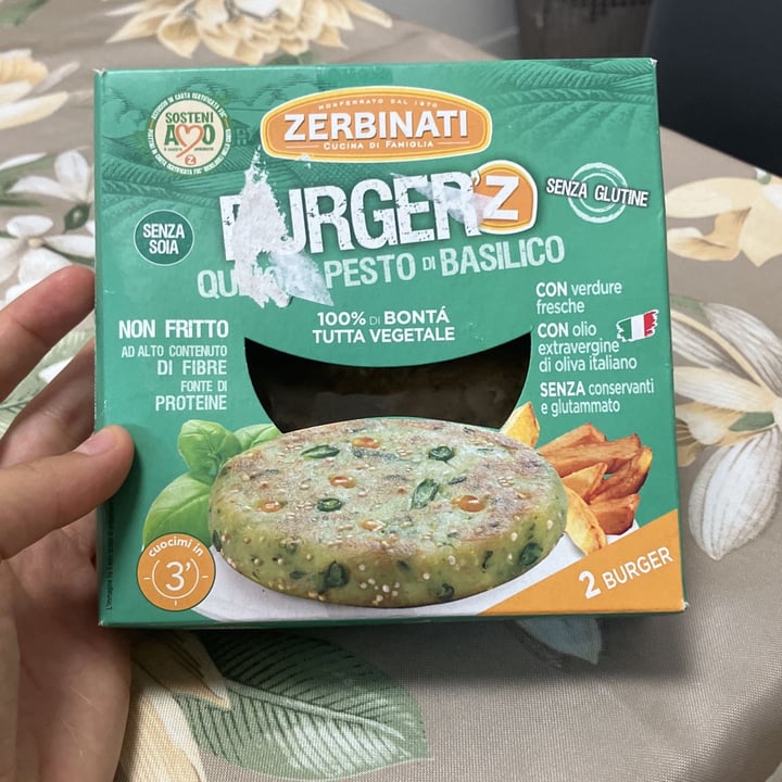 photo of Zerbinati Burger Quinoa E Pesto Di Basilico shared by @francialberti1998 on  30 Aug 2022 - review