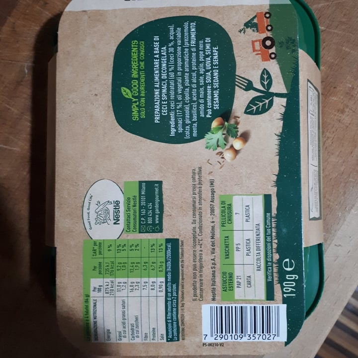 photo of Garden Gourmet Falafel con ceci e spinaci shared by @sonovel on  09 Feb 2022 - review
