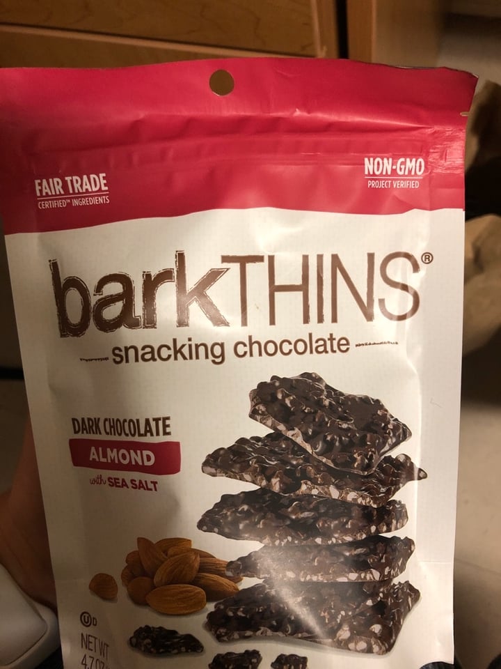 photo of barkTHINS Dark Chocolate Almond With Sea Salt shared by @sophietheherbivore on  21 Apr 2020 - review