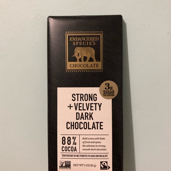 photo of Endangered Species Chocolate strong + velvety dark chocolate shared by @oliviazheng on  20 Dec 2021 - review