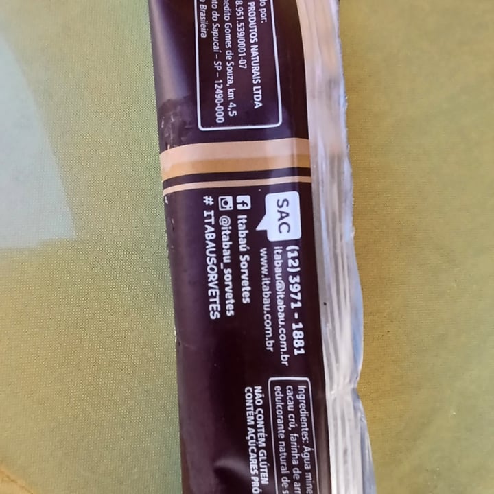 review photo of itabaú Sorvete Chocolate Vegano shared by @ceu-azul on 10 Jul 2022 - review