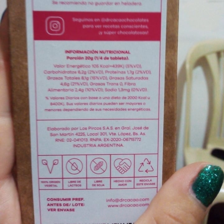 review photo of Dr. Cacao 70% Puré Cacao With Organic Sugar And Hazelnuts shared by @luangeleri on 08 Oct 2022 - review