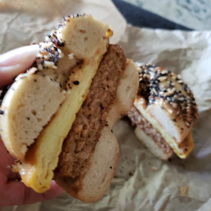 photo of Hark! Cafe Bagel Sandwich With Egg,  Sausage And Cheese shared by @jenicalyonclapsaddle on  07 Nov 2021 - review