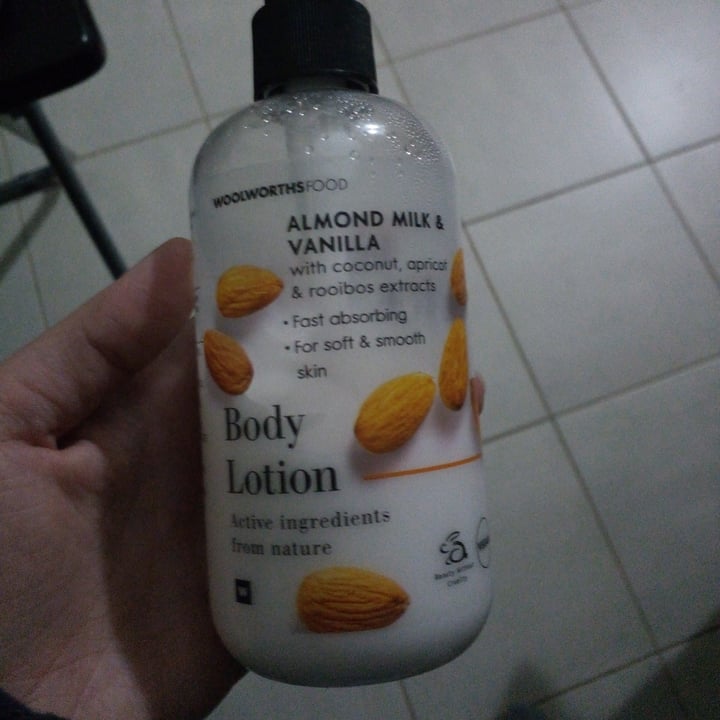 photo of Woolworths Almond milk and vanilla body lotion shared by @harmlessimpact on  28 Jul 2020 - review