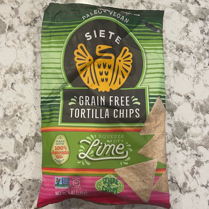 photo of Siete Family Foods Grain Free Tortilla Chips - Squeeze of Lime shared by @claudiad on  01 Dec 2022 - review