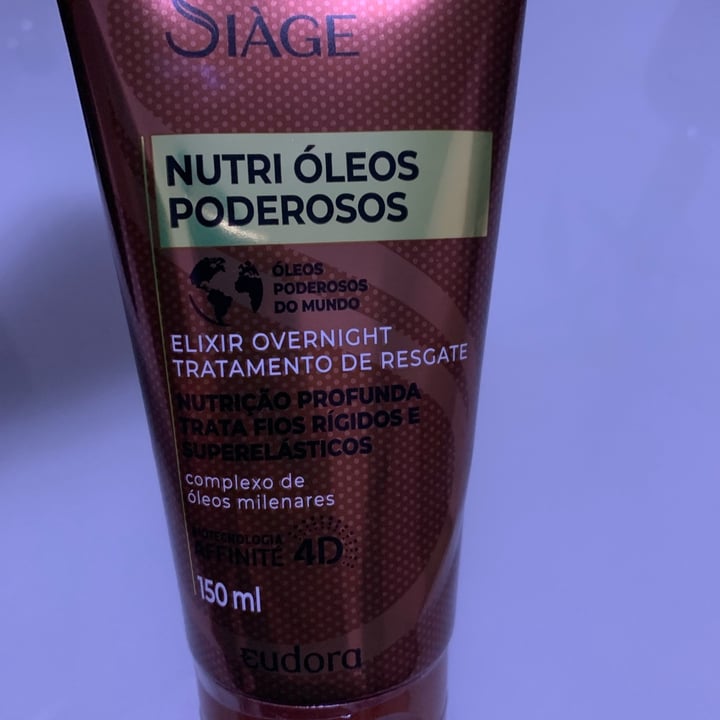 photo of Siage Elixir Capilar Tratamento Overnight Siàge Nutri Óleos Poderosos 150ml shared by @brunacons on  24 Apr 2022 - review