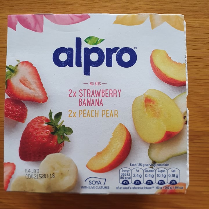 photo of Alpro 2X Strawberry & Banana 2X Peach & Pear Yogurt shared by @thrivingjane on  22 Feb 2022 - review