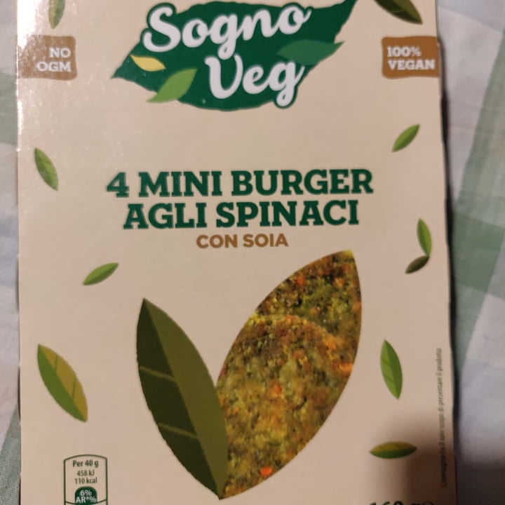 photo of Sogno veg 4 Mini Burger Agli Spinaci Con Soia shared by @abilionboj22 on  20 Oct 2022 - review