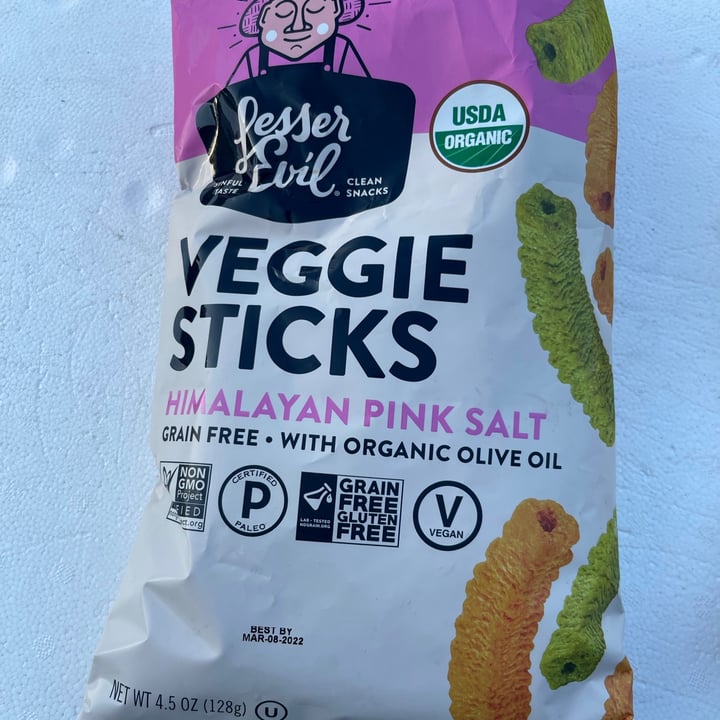 review photo of Lesser Evil Snacks Veggie Sticks - Himalayan Pink Salt with Organic Olive Oil shared by @gatorash on 04 Sep 2021 - review