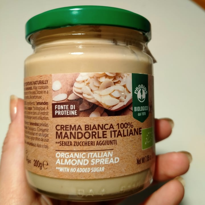 photo of Probios Crema Bianca 100% Mandorle Italiane shared by @tizianasal on  14 Sep 2022 - review