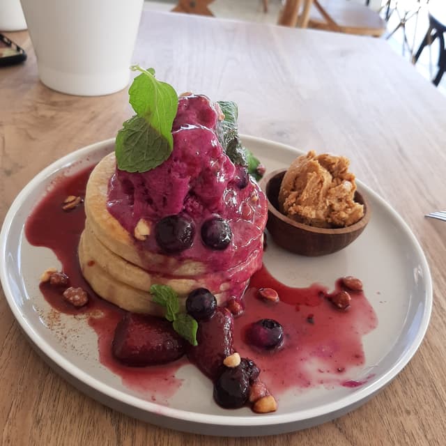 Photo of the dish “PB & J Pancakes”