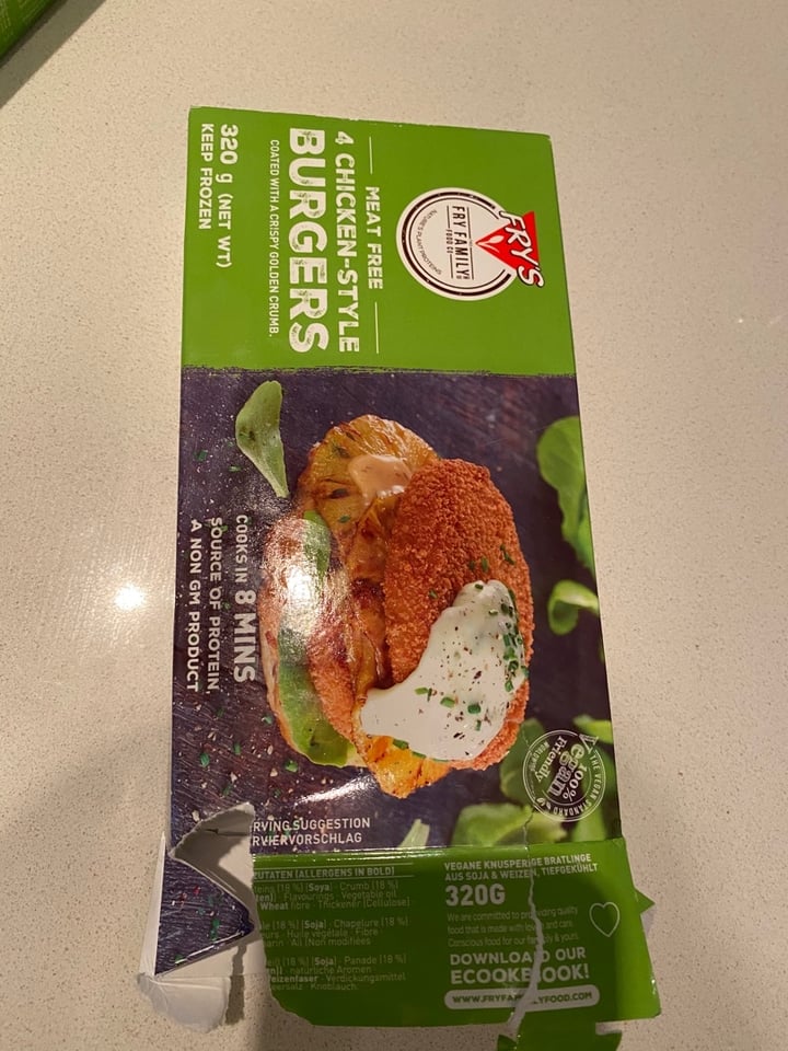 photo of Fry's Family Food Chicken-Style Burgers shared by @ctdogmom on  21 May 2020 - review