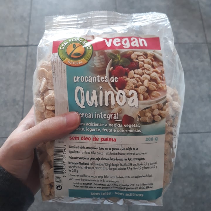 photo of Cem Porcento Crocantes de Quinoa shared by @bernardorebelo on  01 Jan 2022 - review