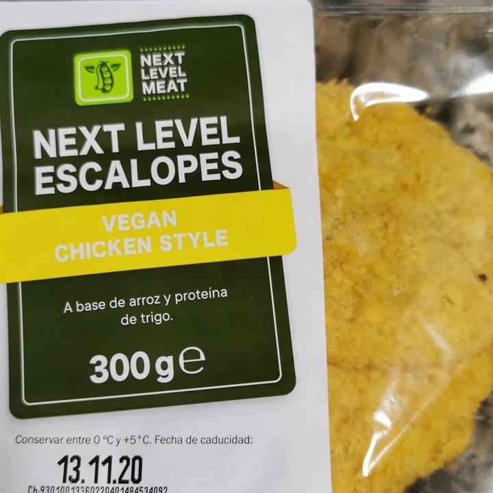 photo of Next Level Meat Next Level Escalopes Vegan Chicken Style shared by @toniruizvegan on  25 Dec 2020 - review