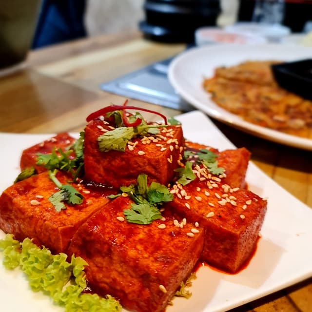 Photo of the dish “Dubu Jorim (Spicy Pan Fried Tofu)”
