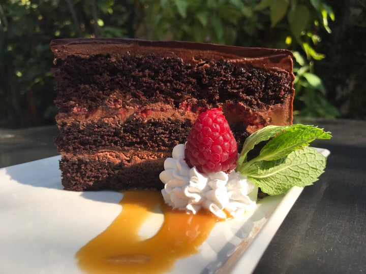 review photo of Dancing Daikon @ Hispanic Mechanic Dark Chocolate-raspberry Layer Cake with Mango-passion Purée and Coconut Creme shared by @dcblu on 16 Jul 2019 - review