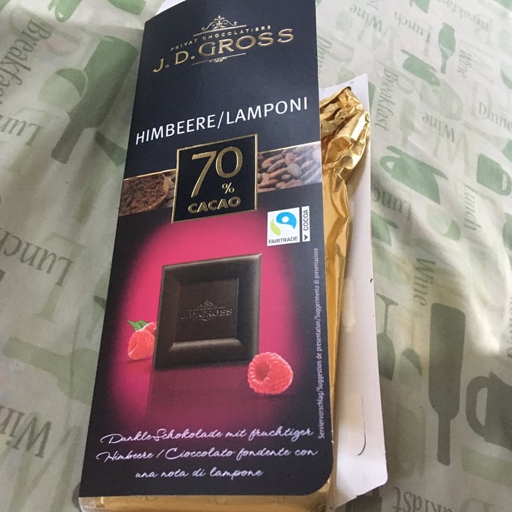 photo of J. D. Gross Chocolate con Frambuesa 70% shared by @giuliaz on  29 Oct 2022 - review