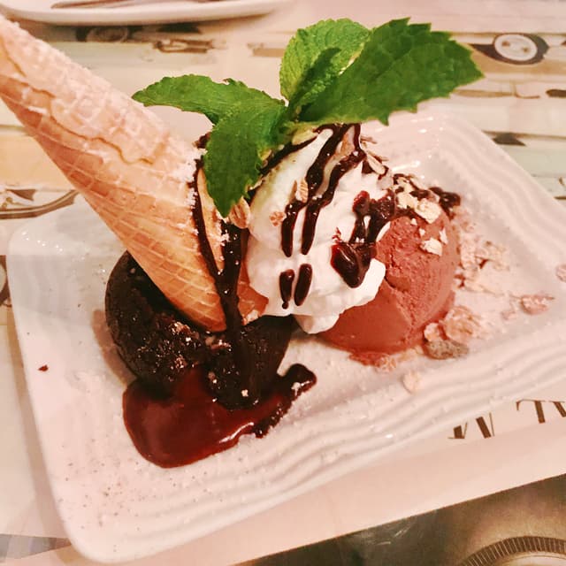 Photo of the dish “Chocolate Molten Cake with Chocolate Ice Cream”