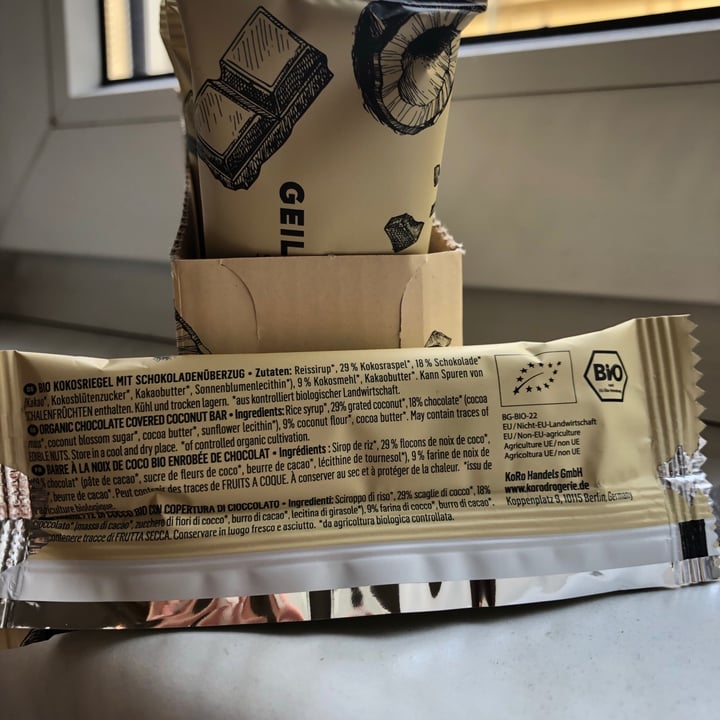 photo of Koro Geile Schnitte | Coconut Chocolate Bar shared by @lillboer on  06 Feb 2021 - review