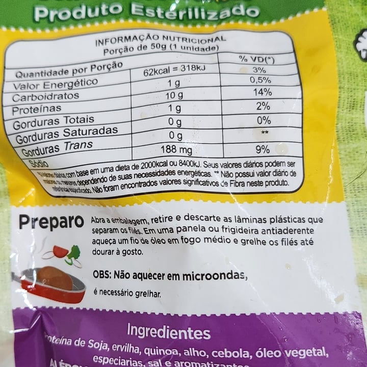 photo of Sora Filé de proteina vegetal shared by @patimurno on  05 Jan 2023 - review