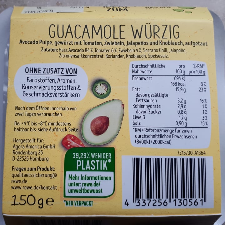 photo of Rewe To Go Guacamole shared by @bluesoul on  09 Sep 2021 - review