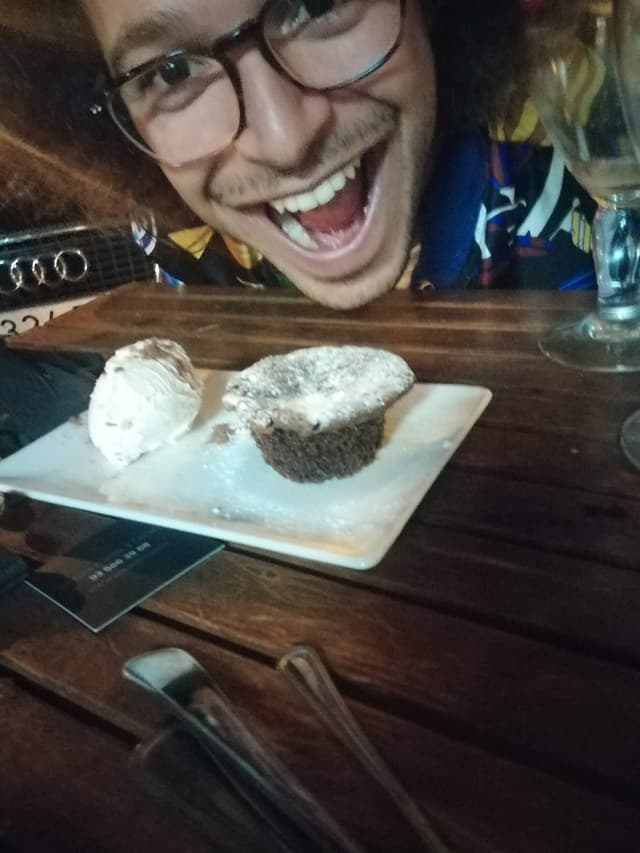 Photo of the dish “Brownie with peanut butter ice cream”