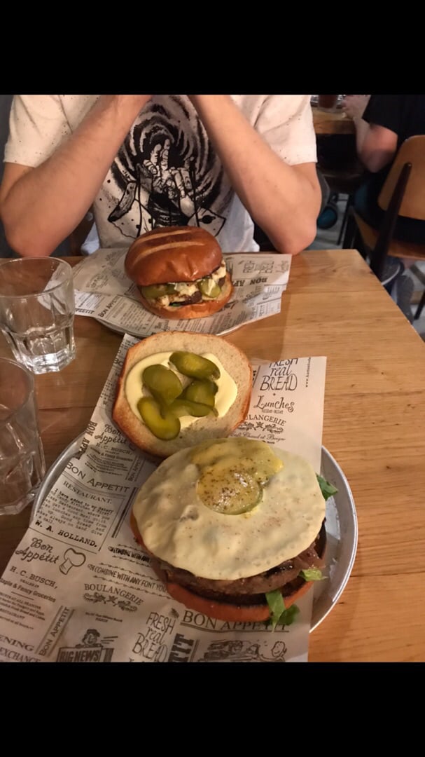 photo of Goodness Beyond burger with “egg” topping shared by @mayagold on  16 Jan 2020 - review