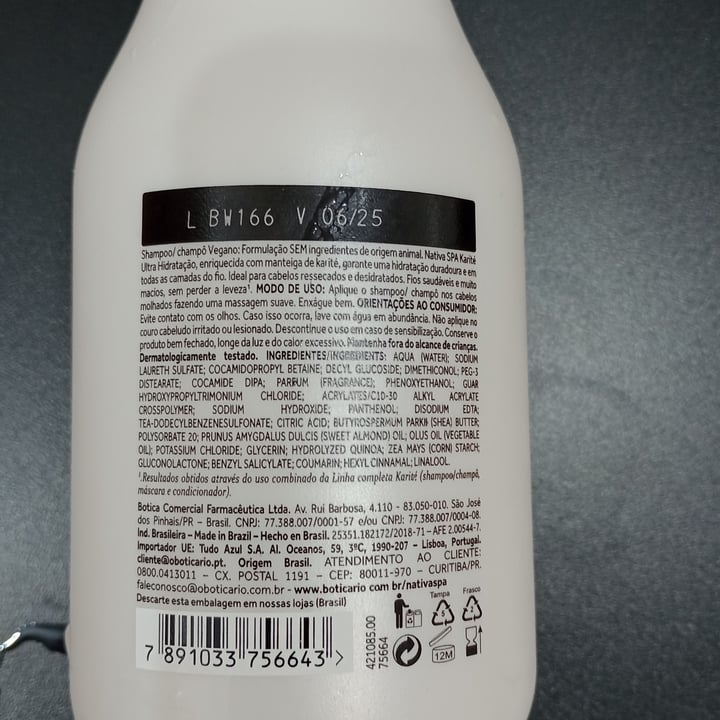 review photo of O Boticário shampoo karite shared by @bibis on 21 Sep 2022 - review