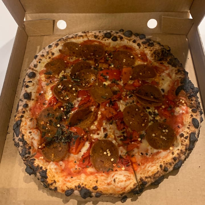 photo of Red Sparrow Pizza Bianca Pizza With Added Pepperoni And Artichoke And Pepperoni Pizza With Added Chilli shared by @alxvgnmelb on  08 Sep 2021 - review