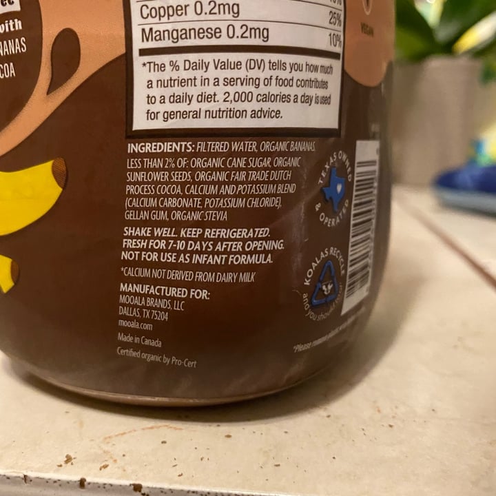 photo of Moola Organic Plant based Banana Milk Chocolate shared by @sandra741219 on  11 Aug 2021 - review