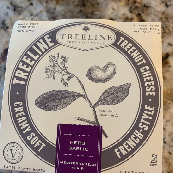 photo of Treeline Cheese Herb Garlic French Style Treenut Cheese shared by @purposedrivenhealth on  26 Aug 2020 - review