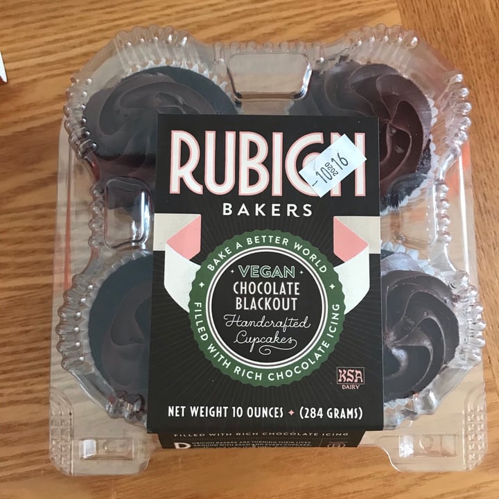 photo of Rubicon Bakers Vegan chocolate blackout cupcakes shared by @dianna on  21 Oct 2020 - review
