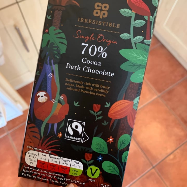 photo of Coop 70% Dark chocolate shared by @caitlaver on  10 Apr 2021 - review