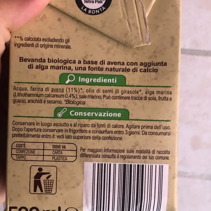 photo of Carrefour Bio Drink Avena shared by @giuliettaveg on  29 Oct 2021 - review