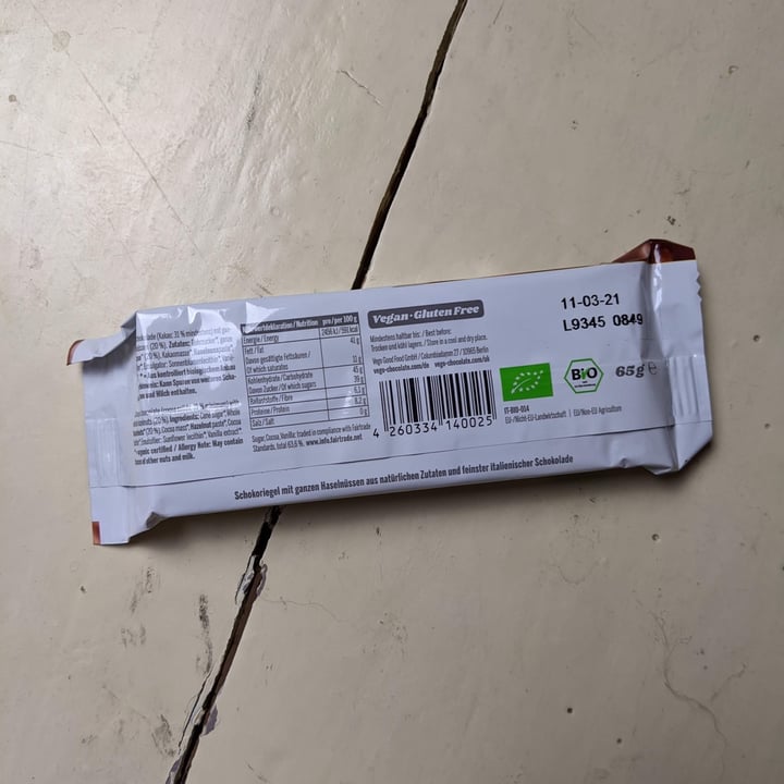 photo of Vego Whole Hazelnut Chocolate Bar (150g) shared by @loisi on  06 Dec 2020 - review