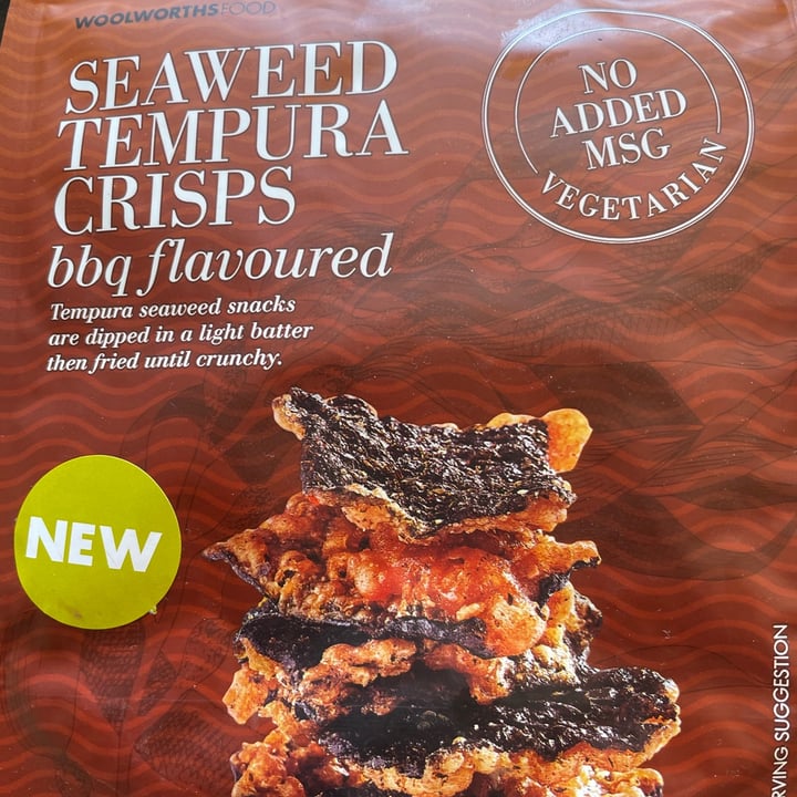 photo of Woolworths Food Seaweed Tempura Crisps BBQ Flavoured shared by @tpalframan on  10 Oct 2021 - review