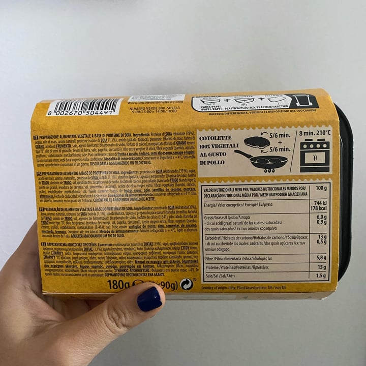 review photo of Unconventional Cotolette Vegetali 0% Pollo 100% Gusto shared by @aleatoria on 09 Nov 2022 - review