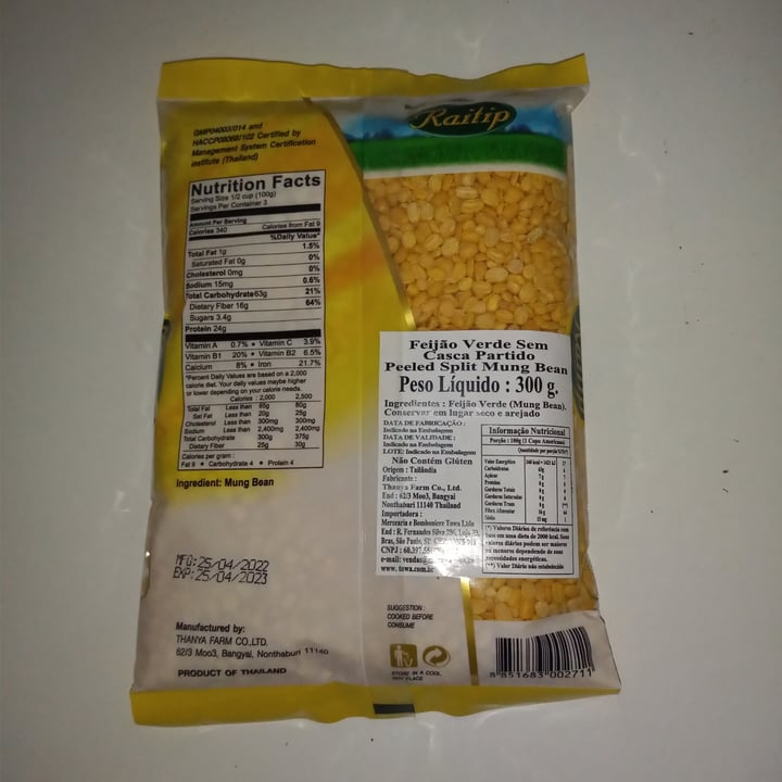 review photo of Raitip Peeled split mung beans shared by @michelefernandes on 16 Sep 2022 - review