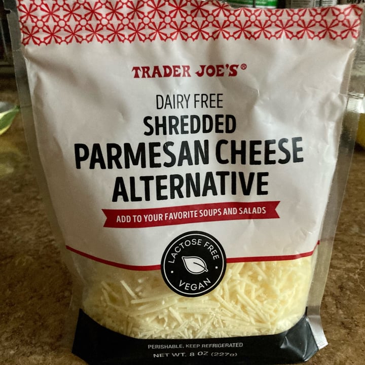 photo of Trader Joe's Dairy-free shredded parmesan cheese alternative shared by @plantbase6 on  06 Oct 2021 - review