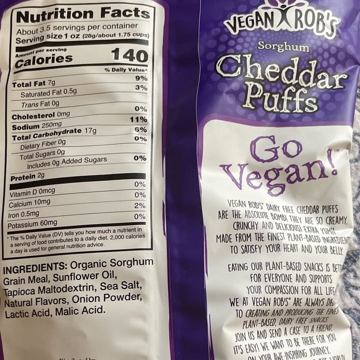 review photo of Vegan Rob's Cheddar Puffs shared by @blazelski on 21 Sep 2022 - review