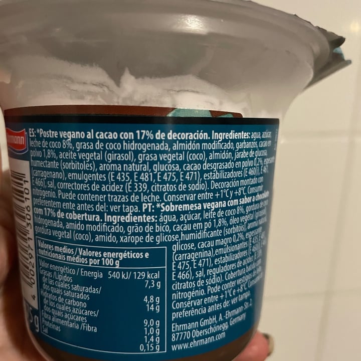 review photo of Ehrmann Veo Vegan Chocolate Pudding shared by @murielbrewriel on 01 Jun 2021 - review