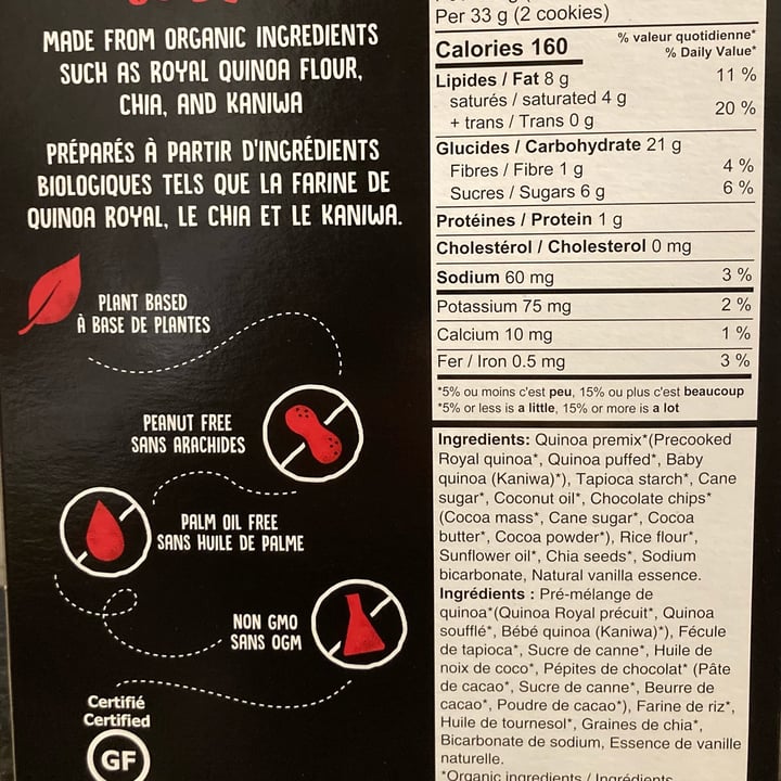 photo of GoGo Quinoa GoGo Quinoa Chocolate Chips Organic Cookies shared by @save-the-planet-2000 on  29 Oct 2021 - review