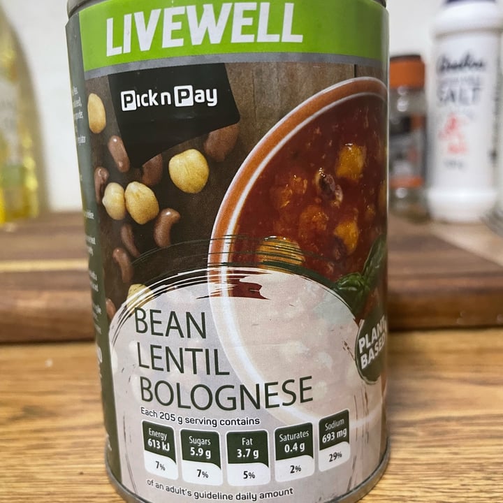 photo of Live Well range Bean Lentil Bolognaise shared by @pigsnpaws on  23 Feb 2022 - review