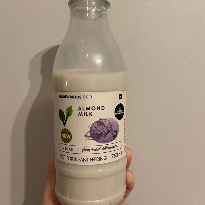 photo of Woolworths Food Almond milk shared by @plantbasedstorm on  14 Mar 2021 - review