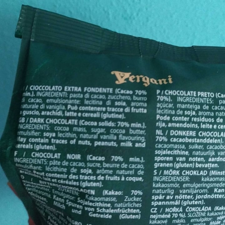 photo of Vergani Cioccolato fondente 70% shared by @rositarm on  29 Jan 2023 - review