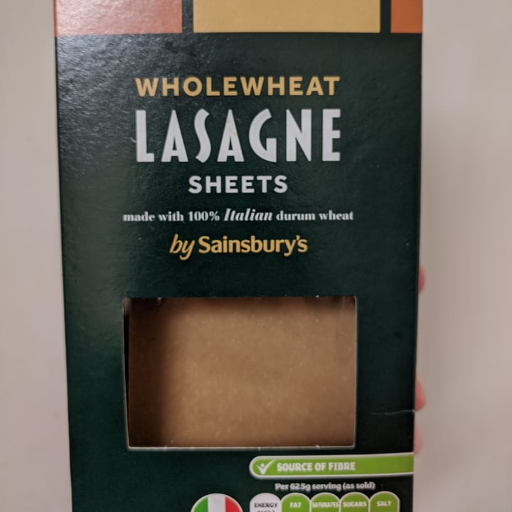 photo of Sainsbury's Wholewheat Lasagne Sheets shared by @kurtlubin on  08 Sep 2020 - review
